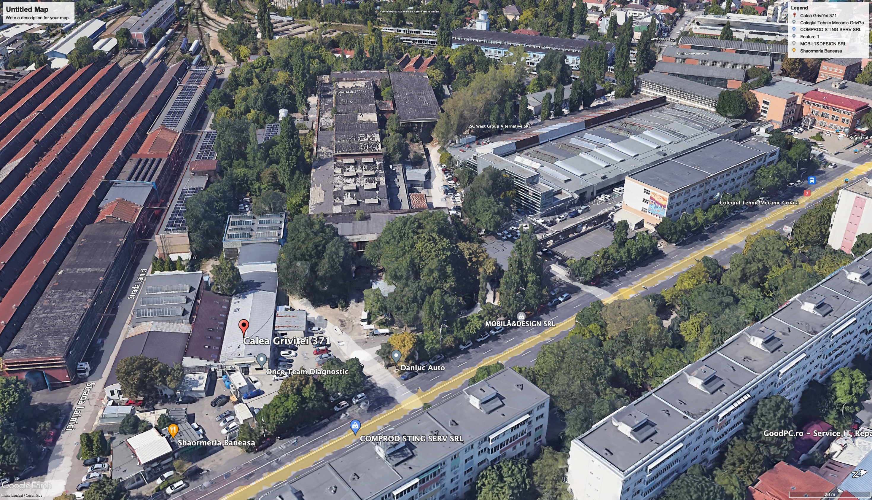 Plan aerian 3D — context urban